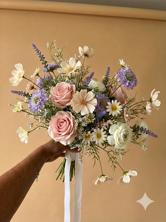 Blush Wild Child Silk Bridal Bouquet – Rental